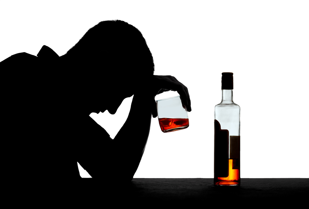 Silhouette of an alcoholic